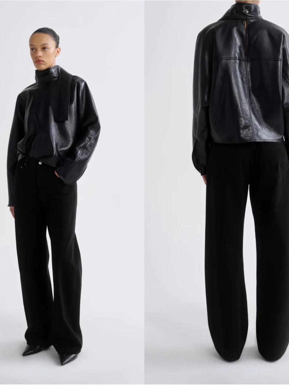 Agolde LOW CURVE JEAN Black Wide-Leg Women’s Jeans in Proof